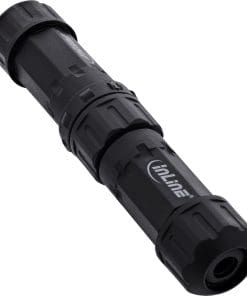 InLine® Netzkabelkupplung, IP68, 3-polig, Stecker/Buchse, M20, schwarz