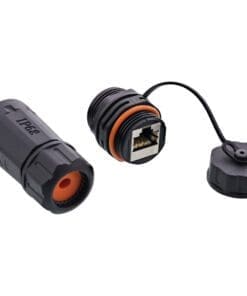 InLine® Patchkabelkupplung Set Cat.6A, wasserdicht IP68, Kupplung für industrielle Anwendungen, mit Staubkappe