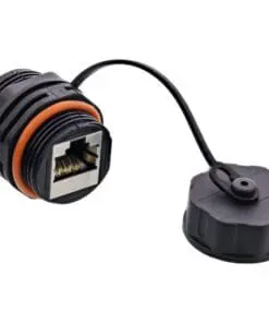 InLine® Patchkabelkupplung Cat.6A, wasserdicht IP68, Kupplung für industrielle Anwendungen, mit Staubkappe
