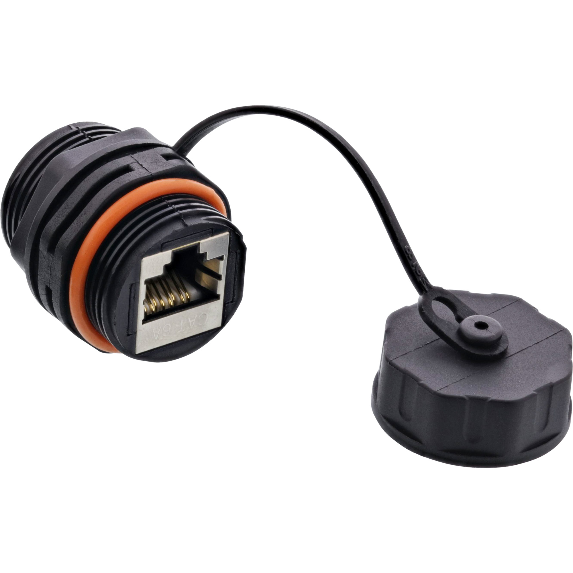 InLine® Patchkabelkupplung Cat.6A, wasserdicht IP68, Kupplung für industrielle Anwendungen, mit Staubkappe InLine® Patchkabelkupplung Cat.6A, wasserdicht IP68, Kupplung für industrielle Anwendungen, mit Staubkappe