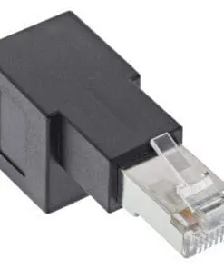 Alternative view of InLine® Patchkabel-Adapter Cat.6A, RJ45 Stecker / Buchse, 90° nach unten gewinkelt