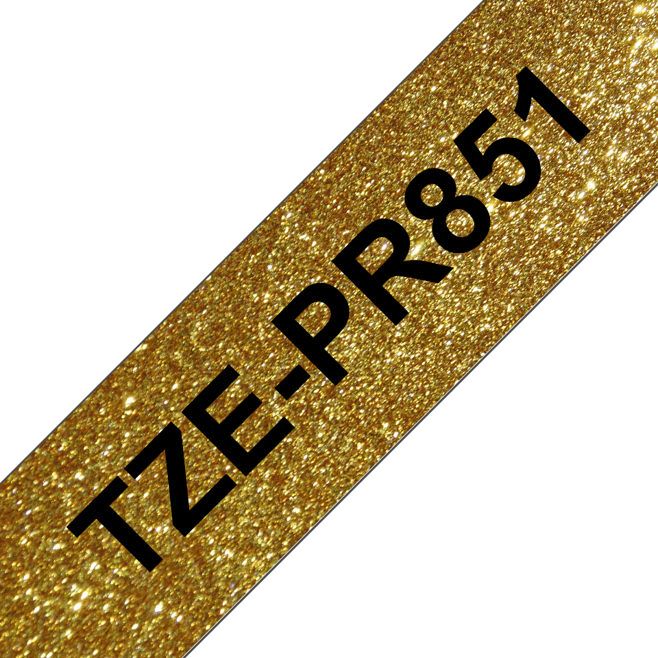Premium Schriftband TZe-PR851 (lam.) Schwarz auf Gold 24mm Premium Schriftband TZe-PR851 (lam.) Schwarz auf Gold 24mm