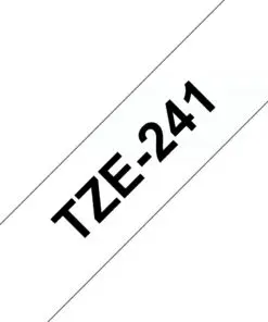 Schriftband TZe-241 (lam.) Schwarz auf Weiß BxL 18mm x 8m