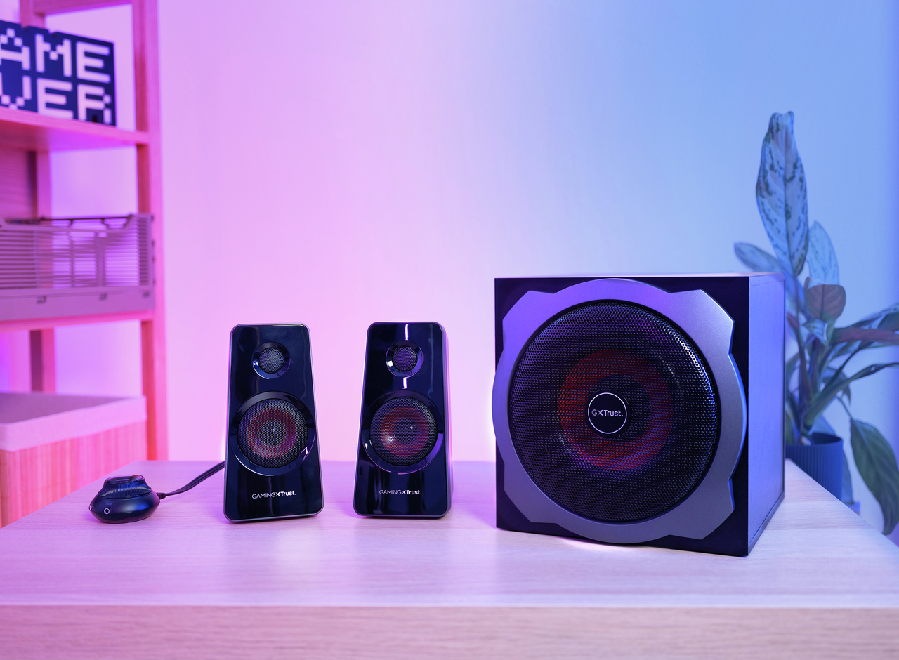 Trust Gaming GXT 38 2.1 Gaming Lautsprechersystem mit Subwoofer, schwarz/rot Trust Gaming GXT 38 2.1 Gaming Lautsprechersystem mit Subwoofer, schwarz/rot – Bild 7