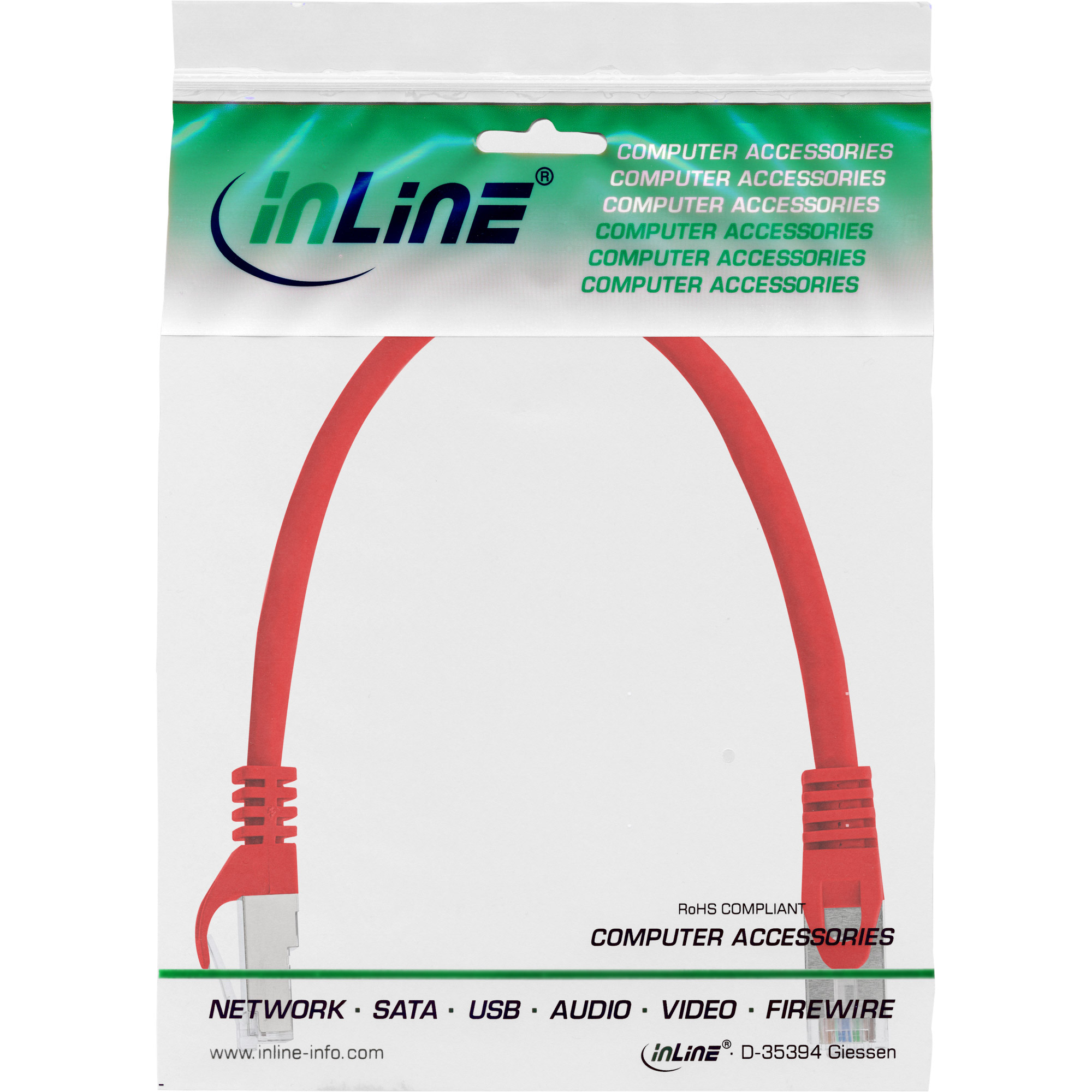 InLine® Patchkabel, SF/UTP, Cat.5e, rot, 0,25m, rot InLine® Patchkabel, SF/UTP, Cat.5e, rot, 0,25m, rot – Bild 3