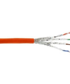 InLine® Verlegekabel Cat.7 S/FTP, CCA, 600MHz, PoE+, halogenfrei, orange, 50m