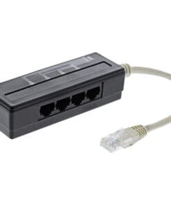 InLine® 4-fach Telefon Port Splitter, RJ45 Stecker an 4x RJ45 Buchse, 0,15m, silber
