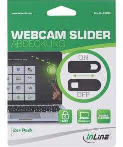 Alternative view of InLine® Webcam Slider Abdeckung, schwarz, 2er Pack, schwarz