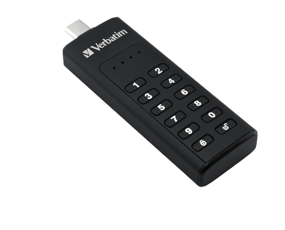 Verbatim Keypad Secure - USB-C-Stick 32 GB - Datenspeicher mit Passwortschutz, inkl. USB-C zu USB-C-Verlängerungskabel - Schwarz Verbatim Keypad Secure - USB-C-Stick 32 GB - Datenspeicher mit Passwortschutz, inkl. USB-C zu USB-C-Verlängerungskabel - Schwarz