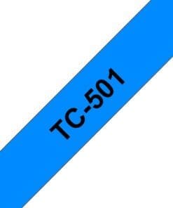 Alternative view of Brother Schriftband TC-501 (lam.) Schwarz auf Blau 12mm x 7,7m