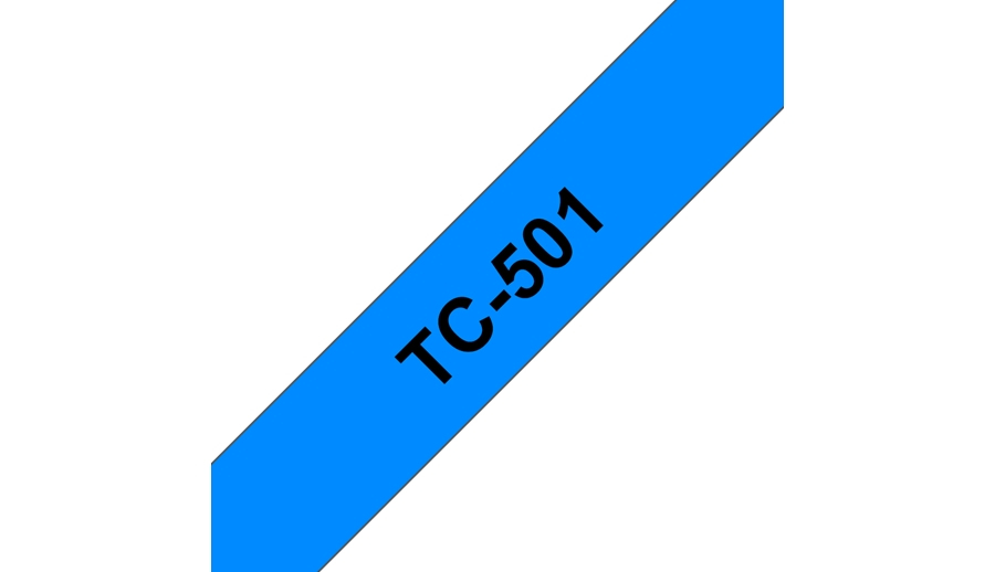 Brother Schriftband TC-501 (lam.) Schwarz auf Blau 12mm x 7,7m Brother Schriftband TC-501 (lam.) Schwarz auf Blau 12mm x 7,7m – Bild 2