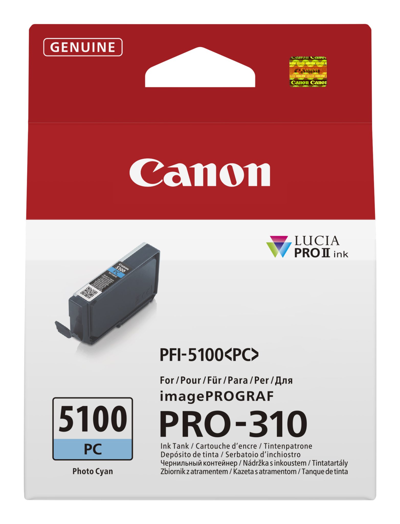 CANON PFI5100PC IPF Tinte photo Cyan 14ml CANON PFI5100PC IPF Tinte photo Cyan 14ml