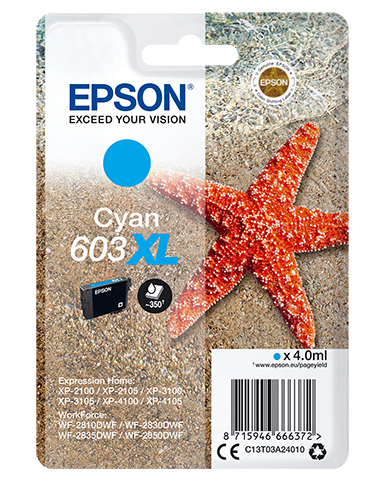 Epson Tintenpatrone 603XL Cyan (4ml) Epson Tintenpatrone 603XL Cyan (4ml)