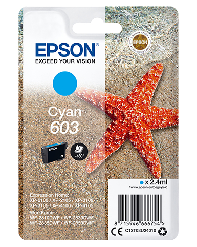 Epson Tintenpatrone 603 Cyan (2,4ml) Epson Tintenpatrone 603 Cyan (2,4ml)