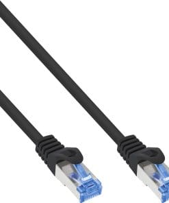 InLine® Patchkabel, Cat.6A, S/FTP, TPE (LSZH), CCA, schwarz, 1m