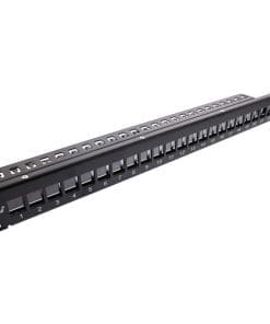 InLine® Patchfeld 24-fach, Keystone Snap-In Leerblech Patchpanel, 48,26cm (19"), 1HE, schwarz