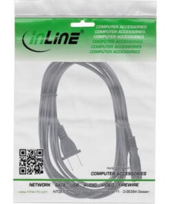 Alternative view of InLine® Netzkabel, Netzstecker USA auf Euro 8 C7 Stecker, 1,0m, schwarz
