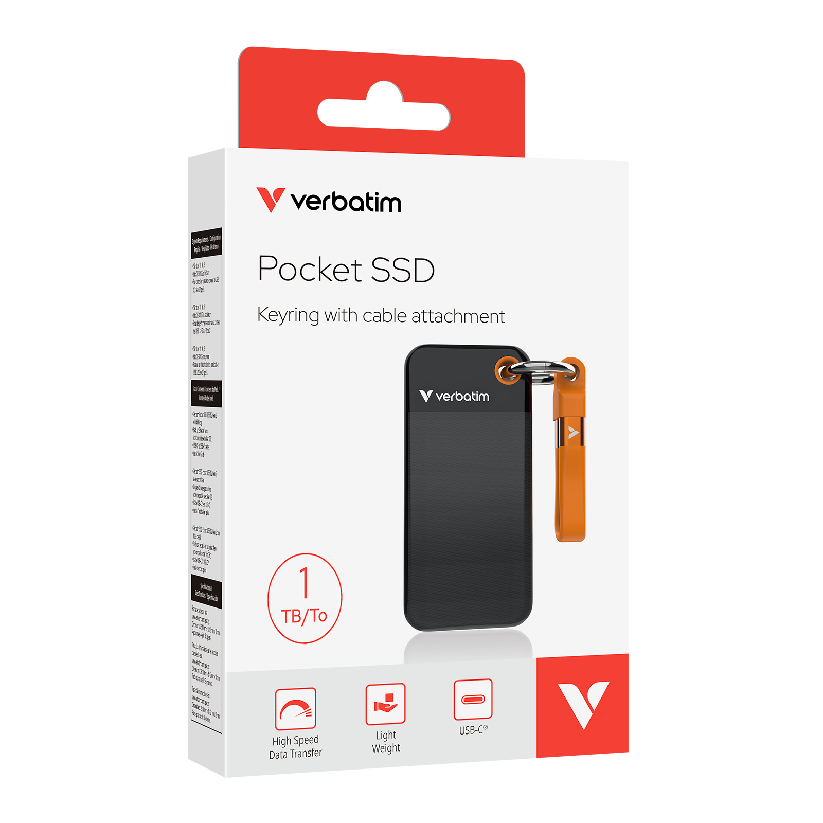 Verbatim Pocket SSD 1 TB USB Typ-C 3.2 Gen 2 (3.1 Gen 2) Schwarz, Orange Verbatim Pocket SSD 1 TB USB Typ-C 3.2 Gen 2 (3.1 Gen 2) Schwarz, Orange – Bild 2