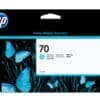 HP 70 Cyan hell Druckerpatrone, 130 ml Ideal für professionelle Fotografen und Grafikdesigner, die Ausdrucke in Museumsqualität von Bildern und Fotografien, sowie Proofs und Kunstreproduktionen mit dauerhafter Bildstabilität erstellen möchten.<br>Bringen Sie Ihre Ideen perfekt zum Ausdruck. Egal, wie häufig Sie drucken: Sie erhalten immer dieselben brillanten Farben, die gleiche Qualität und die gleiche Stabilität. Ganz einfach mit HP Druckerzubehör und Original HP Fototinten. Weniger Ausschuss und weniger Arbeit sparen Zeit und Geld.