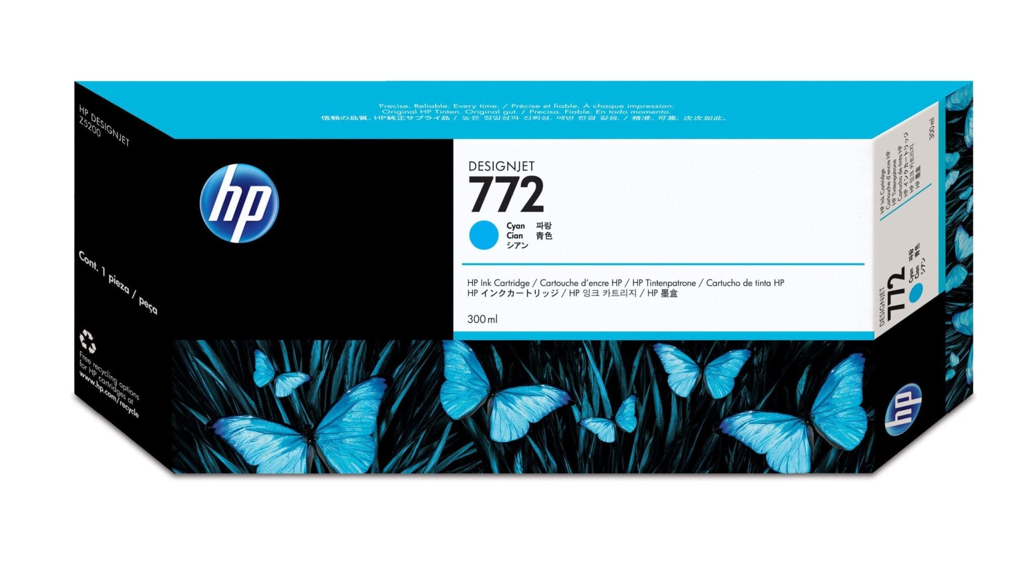 HP 772 Cyan DesignJet Druckerpatrone, 300 ml HP 772 Cyan DesignJet Druckerpatrone, 300 ml