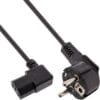 InLine® Netzkabel, Schutzkontakt gewinkelt auf Kaltgerätestecker C13 rechts abgewinkelt, 0,3m