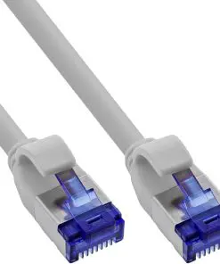 InLine® Patchkabel Slim, Cat.6A, S/FTP, TPE (LSZH) flexibel, PoE, grau, 2m
