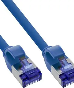 InLine® Patchkabel Slim, Cat.6A, S/FTP, TPE (LSZH) flexibel, PoE, blau, 2m