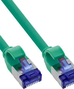 InLine® Patchkabel Slim, Cat.6A, S/FTP, TPE (LSZH) flexibel, PoE, grün, 2m