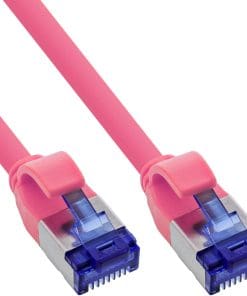 InLine® Patchkabel Slim, Cat.6A, S/FTP, TPE (LSZH) flexibel, PoE, magenta, 30m