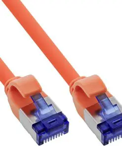 InLine® Patchkabel Slim, Cat.6A, S/FTP, TPE (LSZH) flexibel, PoE, orange, 2m