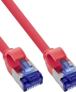 InLine® Patchkabel Slim, Cat.6A, S/FTP, TPE (LSZH) flexibel, PoE, rot, 1m