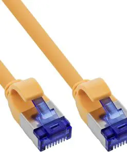 InLine® Patchkabel Slim, Cat.6A, S/FTP, TPE (LSZH) flexibel, PoE, gelb, 1m