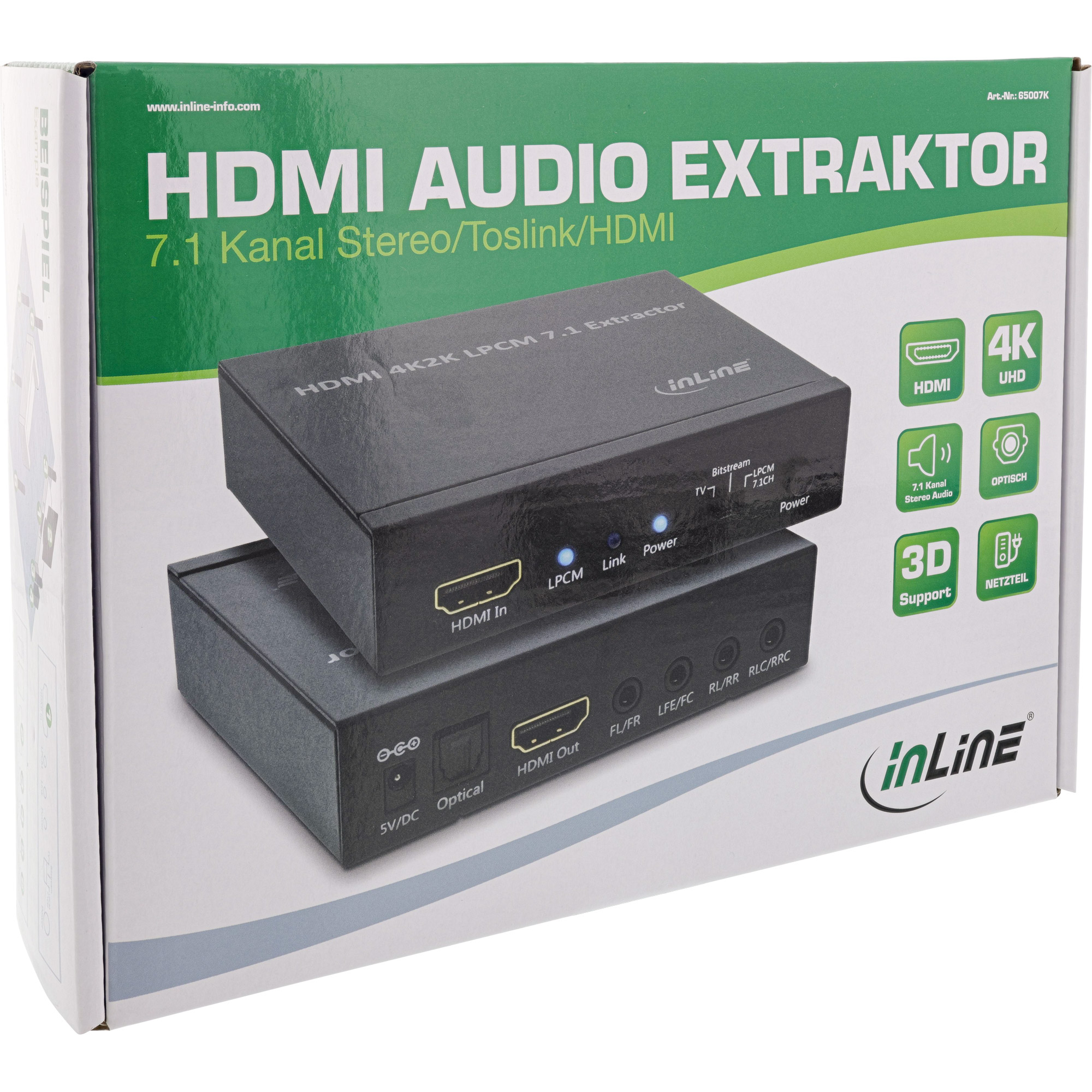 InLine® Extraktor, Eingang 4K2K HDMI zu Ausgang 7.1 Audio + Toslink Audio + HDMI InLine® Extraktor, Eingang 4K2K HDMI zu Ausgang 7.1 Audio + Toslink Audio + HDMI – Bild 3