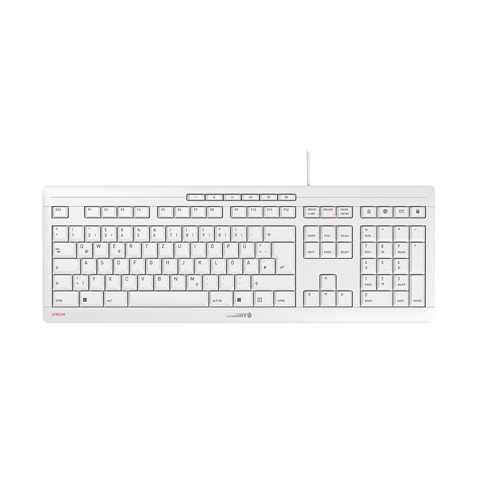 CHERRY STREAM USB-Tastatur weißgrau CHERRY STREAM USB-Tastatur weißgrau