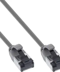 InLine® Patchkabel slim, U/FTP, Cat.8.1, TPE halogenfrei, grau, 10m