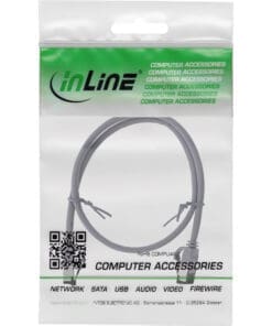 Alternative view of InLine® Patchkabel slim, U/FTP, Cat.8.1, TPE halogenfrei, grau, 0,3m