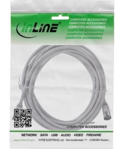 Alternative view of InLine® Patchkabel slim, U/FTP, Cat.8.1, TPE halogenfrei, grau, 10m