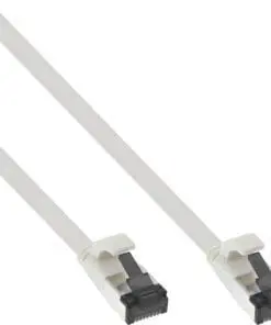 InLine® Patchkabel flach, U/FTP, Cat.8.1, TPE halogenfrei, weiß, 1,5m