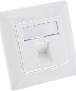 InLine® Rahmenset für 1x RJ45 Bu/LSA Einsatz, Keystone SNAP-In, weiß RAL9010