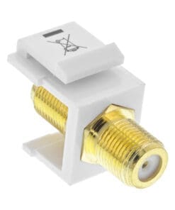 Keystone Einbauadapter, Verbindungskupplung für Sat-Kabel, 2x F-Buchsen, weiß