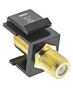 Keystone Einbauadapter, Verbindungskupplung für Sat-Kabel, 2x F-Buchsen, weiß