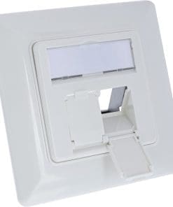 InLine® Rahmenset für 2x RJ45 Bu/LSA Einsatz, Keystone SNAP-In, weiß RAL9010