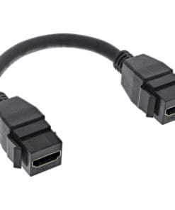 InLine® HDMI 2x Keystone Adapterkabel 4K/60Hz, HDMI A Buchse/Buchse, schwarz, 0,2m