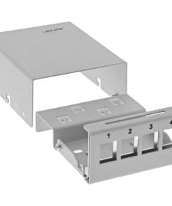 InLine® Patchfeld-Dose Aufputz für 4x Keystone RJ45, Metall, lichtgrau RAL7035 InLine® Patchfeld-Dose Aufputz für 4x Keystone RJ45, Metall, lichtgrau RAL7035 – Bild 3