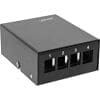 InLine® Patchfeld-Dose Aufputz für 4x Keystone RJ45, Metall, schwarz RAL9005