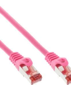 InLine® Patchkabel, S/FTP (PiMf), Cat.6, 250MHz, PVC, Kupfer, pink, 0,3m, pink