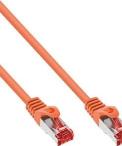 70er B-Pack InLine® Patchkabel, S/FTP (PiMf), Cat.6, PVC, CU, orange, 1m