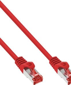70er B-Pack InLine® Patchkabel, S/FTP (PiMf), Cat.6, PVC, CU, rot, 1m