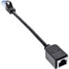 InLine® Patchkabel Verlängerung, RJ45 Protektor, S/FTP (PiMf), Cat.6A, halogenfrei, Kupfer, schwarz, 0,2m