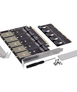 InLine® Schnittstellenkarte, PCIe x16 zu 5x M.2 Key B SATA, inkl. Low-Profile